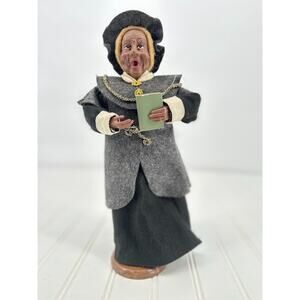 Vintage Classic Christmas Adult Caroler Wood Base African American Decoration